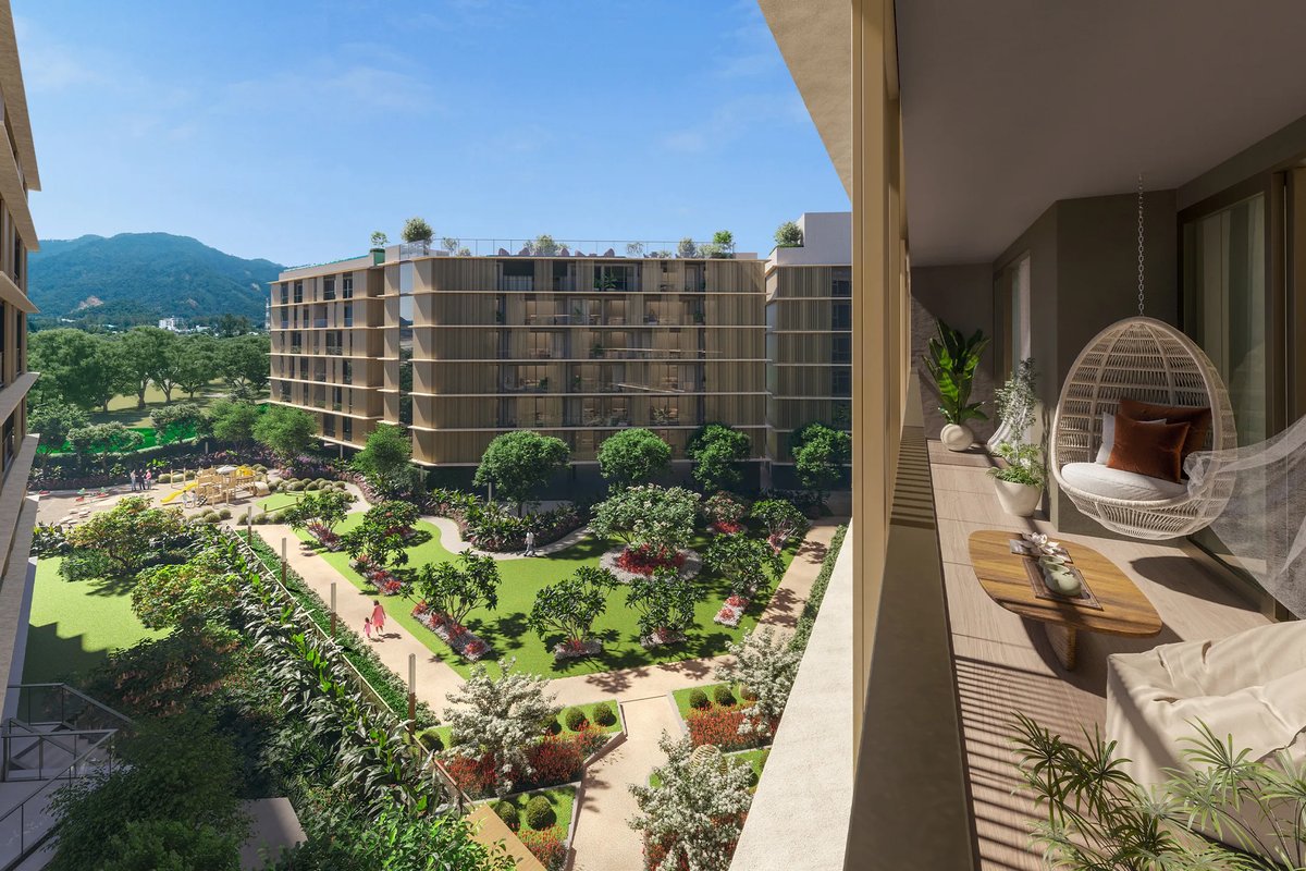Laguna Lakeside Residences — private balcony overlooking the courtyard
